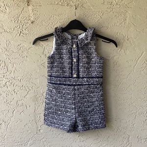 Janie & Jack- Navy & White Tweed Romper